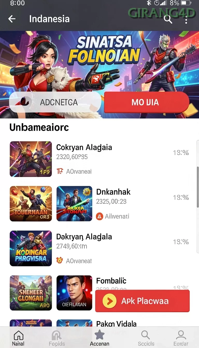 Cuplikan layar ADAM77 — aktivitas