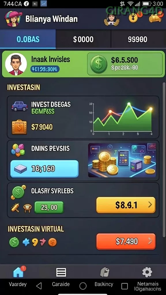 Cuplikan layar ADAM77 — menu navigasi